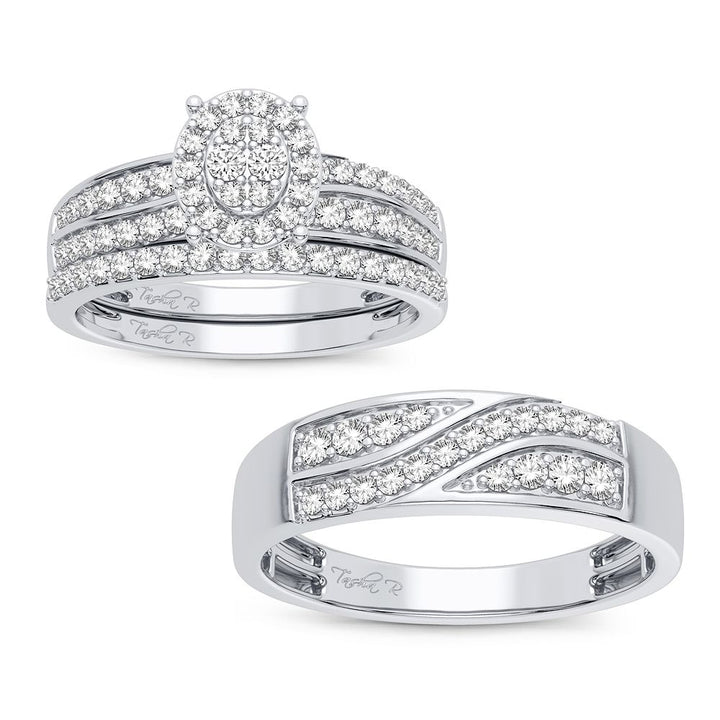 14k White Gold Lab Diamond Trio Set - Timeless Elegance