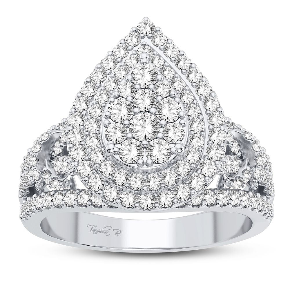 Chic 1CT Lab Diamond Womens 14k White Gold Ring
