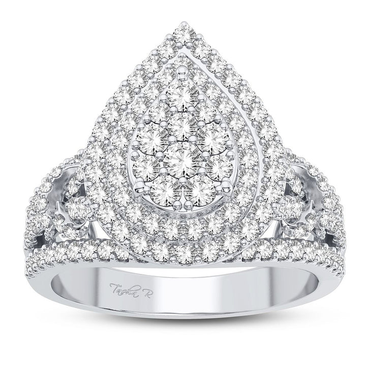 Chic 1CT Lab Diamond Womens 14k White Gold Ring
