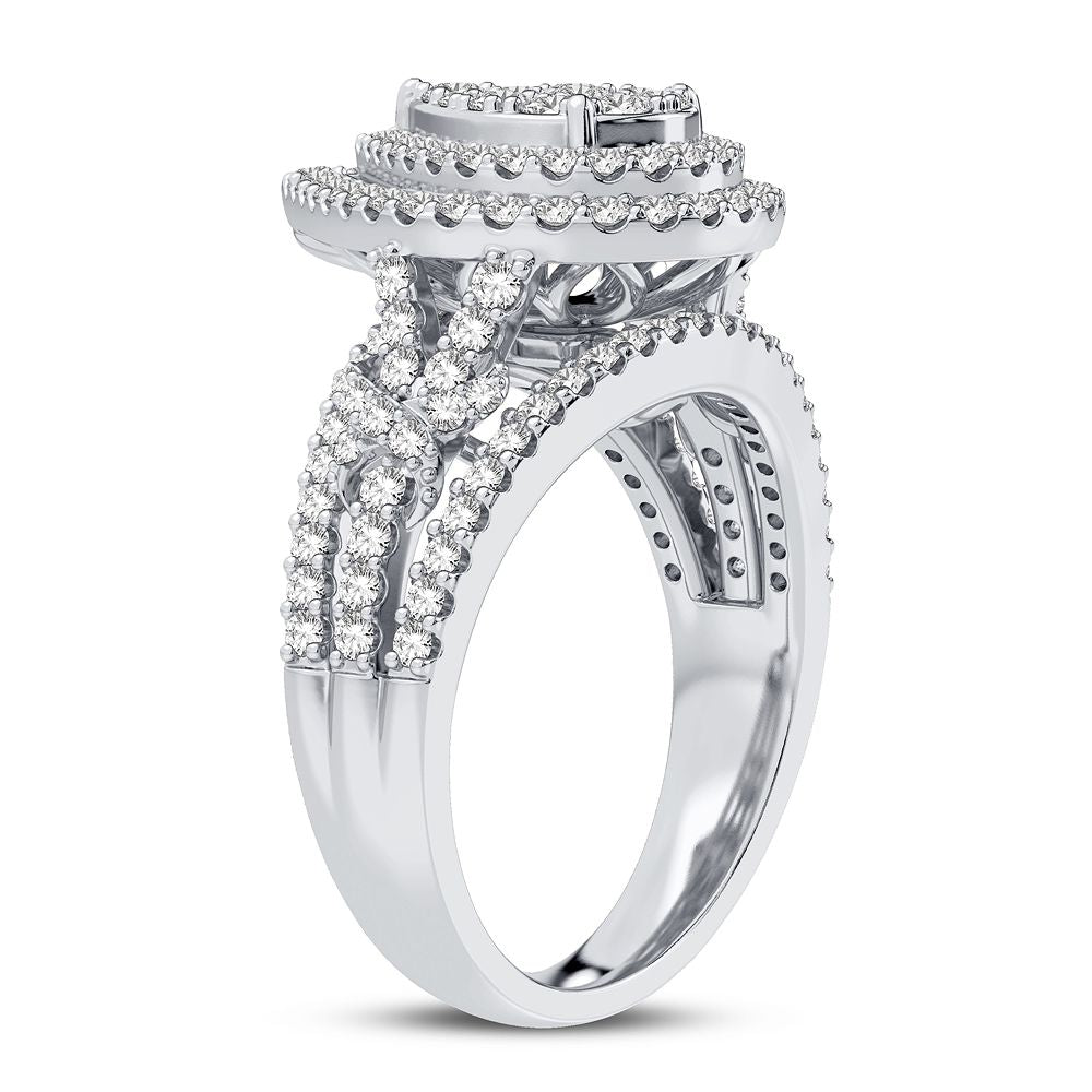 Chic 1CT Lab Diamond Womens 14k White Gold Ring