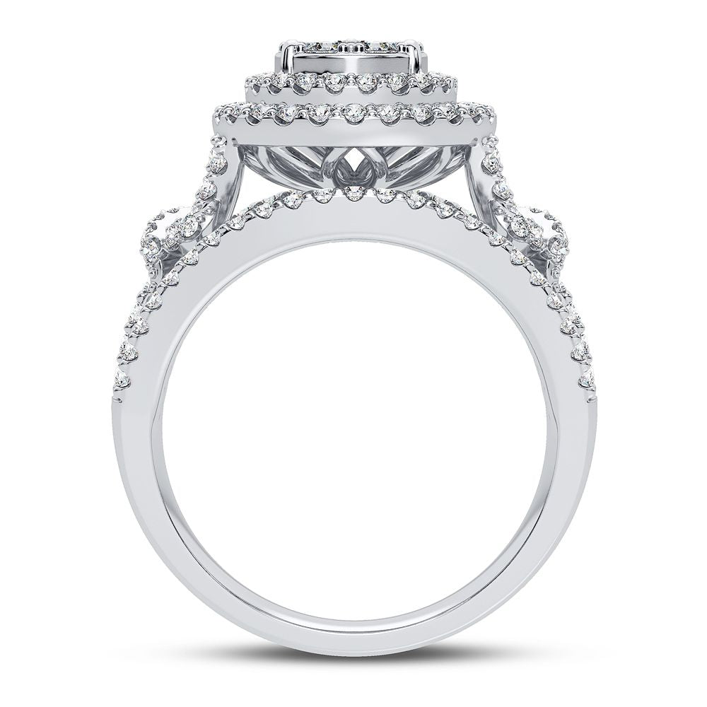 Chic 1CT Lab Diamond Womens 14k White Gold Ring
