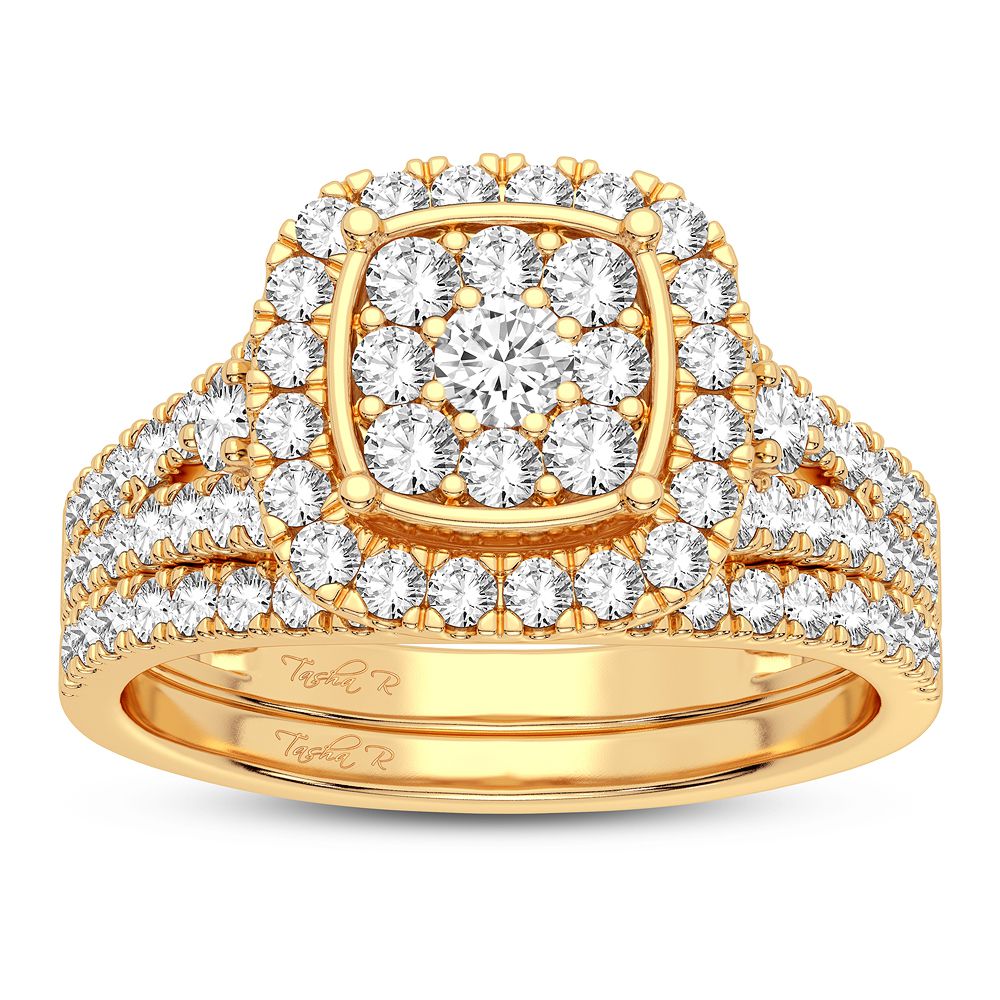 10k Yellow Gold 1CT Lab Diamond Bridal Ring for Her