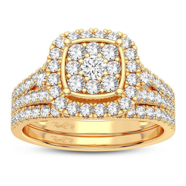 10k Yellow Gold 1CT Lab Diamond Bridal Ring for Her