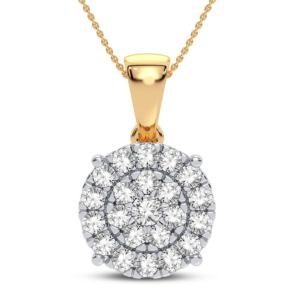 Luminous 14K Yellow Gold Lab Diamond Pendant (2.00CT)
