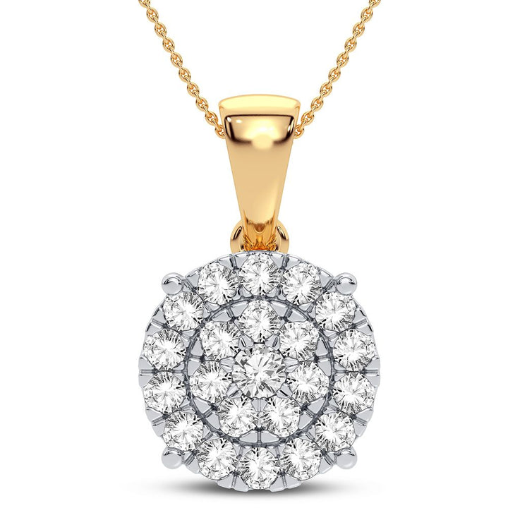 Luminous 14K Yellow Gold Lab Diamond Pendant (2.00CT)
