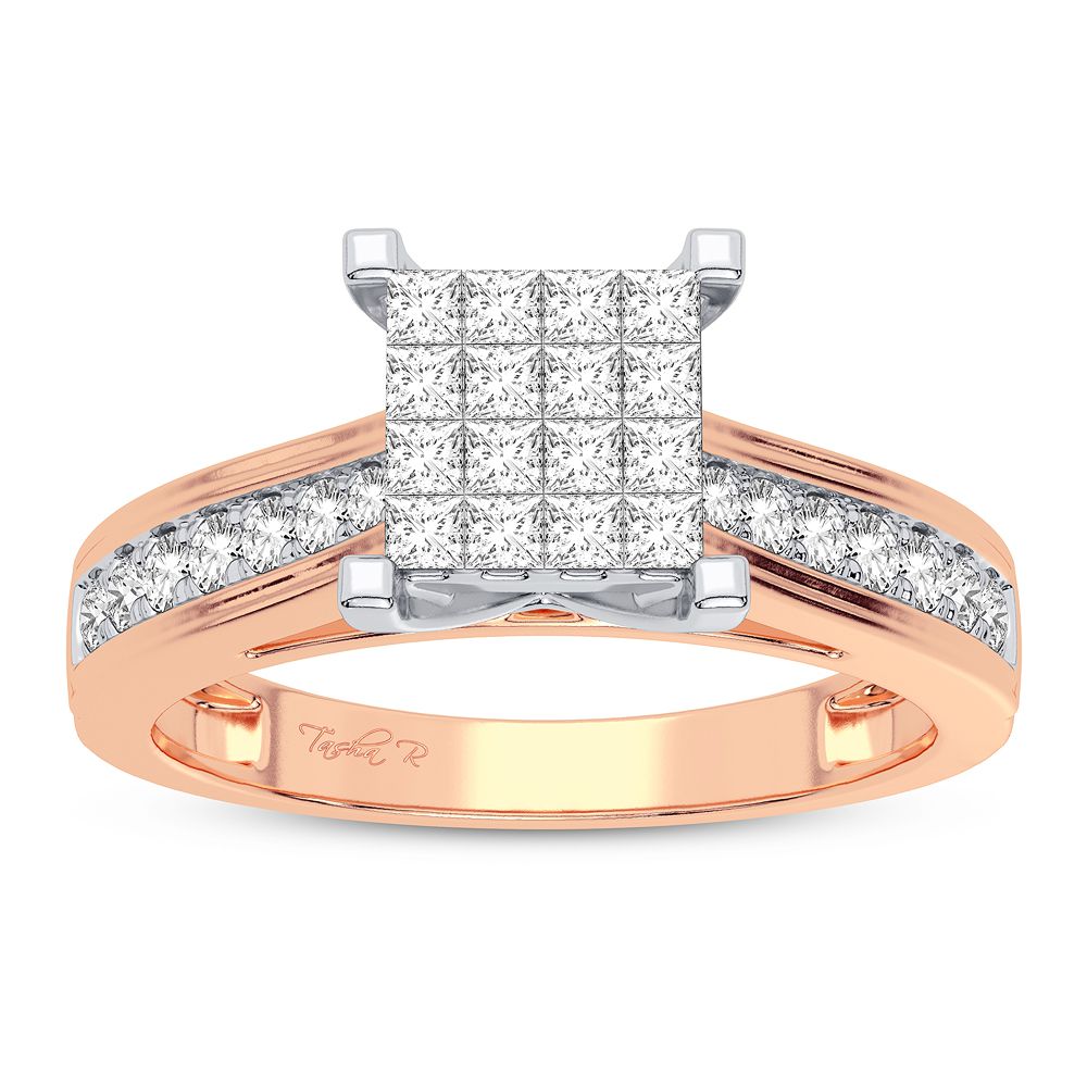 Chic 10k Rose Gold 0.42CT Lab Diamond Womens Ring