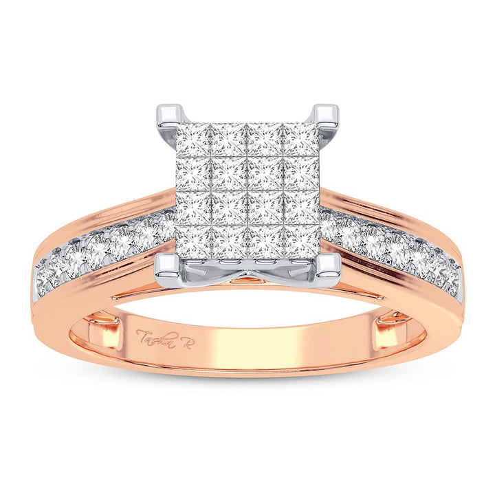 Chic 10k Rose Gold 0.42CT Lab Diamond Womens Ring