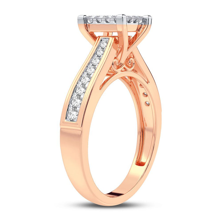 Chic 10k Rose Gold 0.42CT Lab Diamond Womens Ring