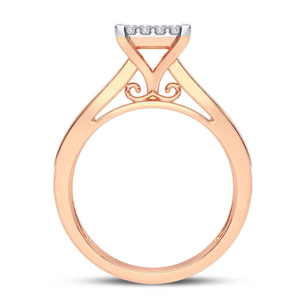 Chic 10k Rose Gold 0.42CT Lab Diamond Womens Ring