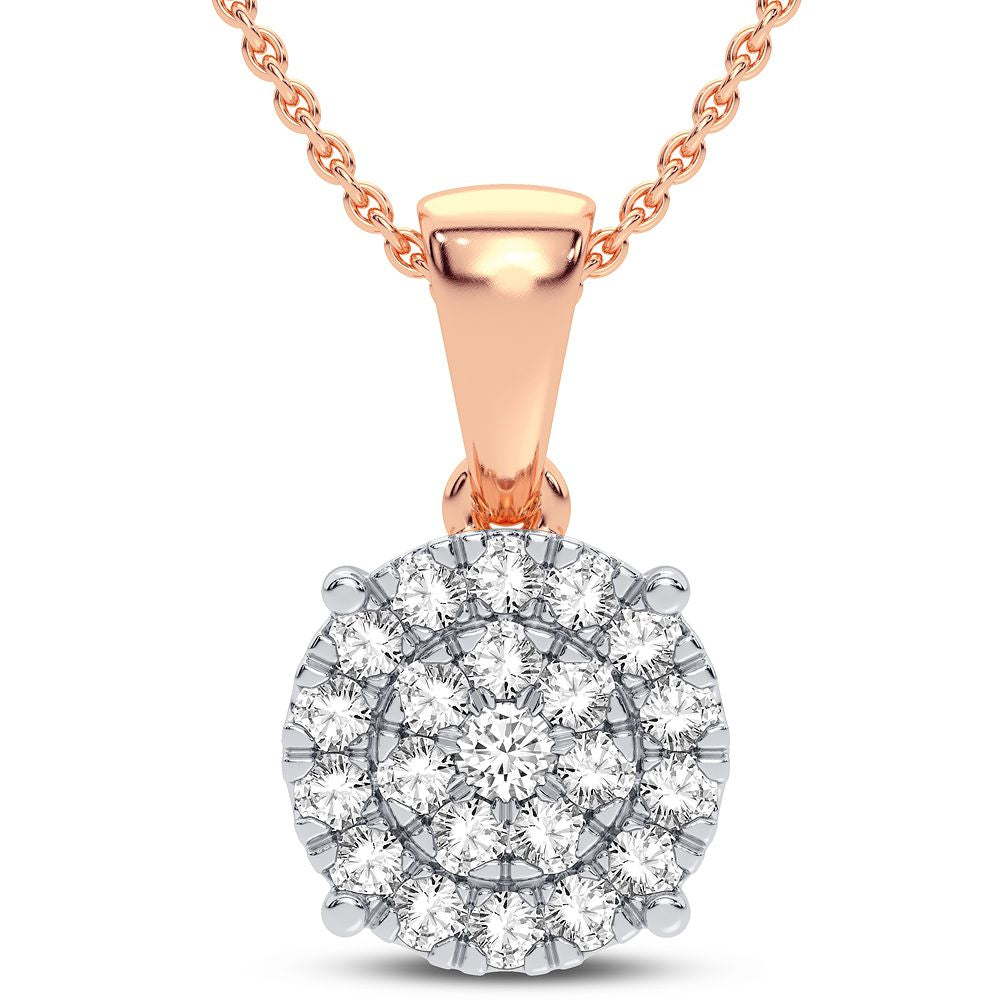 Romantic Rose Gold 0.25CT Lab Diamond Pendant Necklace