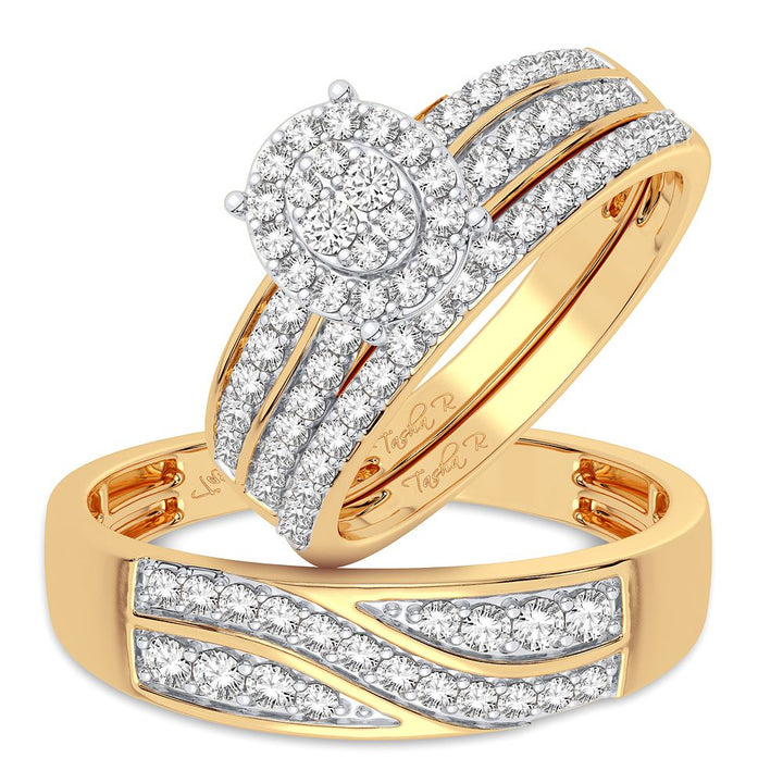 14k Yellow Gold Lab Diamond Trio Set - Timeless Elegance