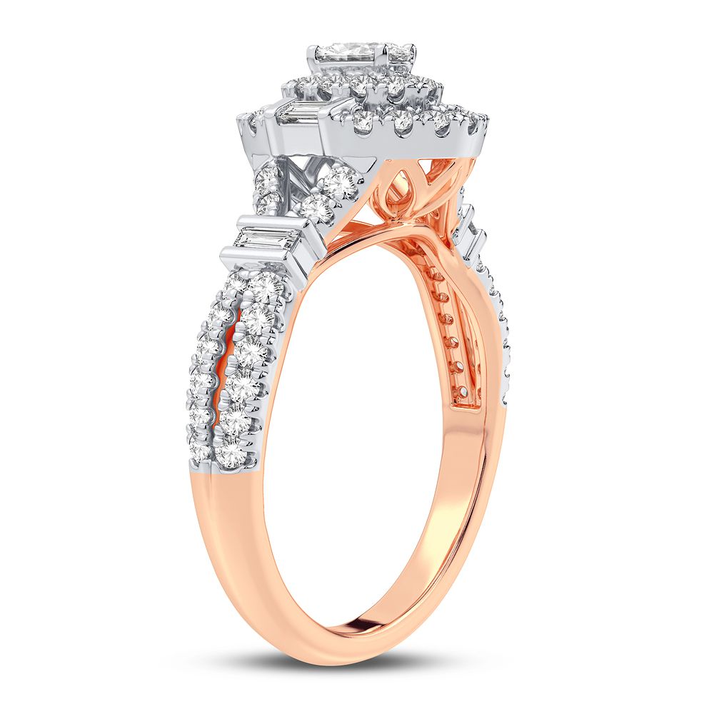 Romantic 14k Rose Gold Lab Diamond Engagement Ring 0.75CT