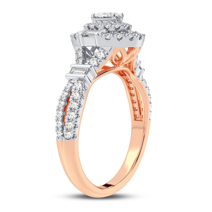 Romantic 14k Rose Gold Lab Diamond Engagement Ring 0.75CT