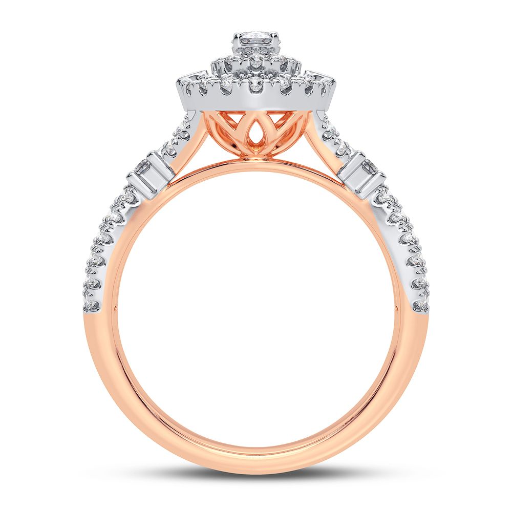 Romantic 14k Rose Gold Lab Diamond Engagement Ring 0.75CT