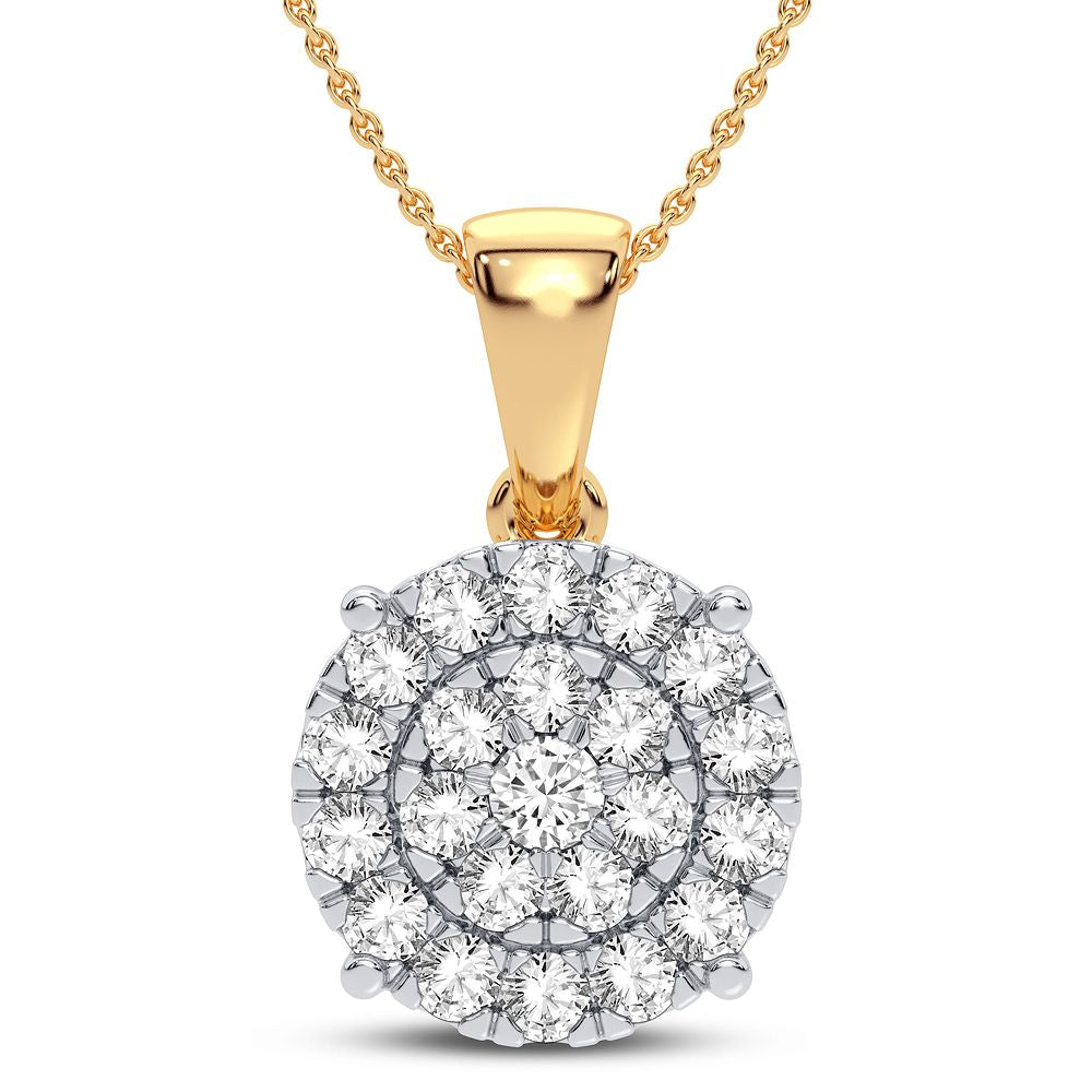 Brilliant 10k Yellow Gold 1CT Lab Diamond Pendant Necklace