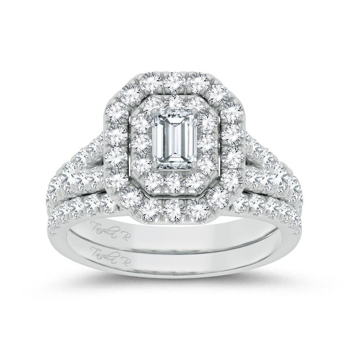 Brilliant 14k White Gold 2CT Lab Diamond Engagement Ring