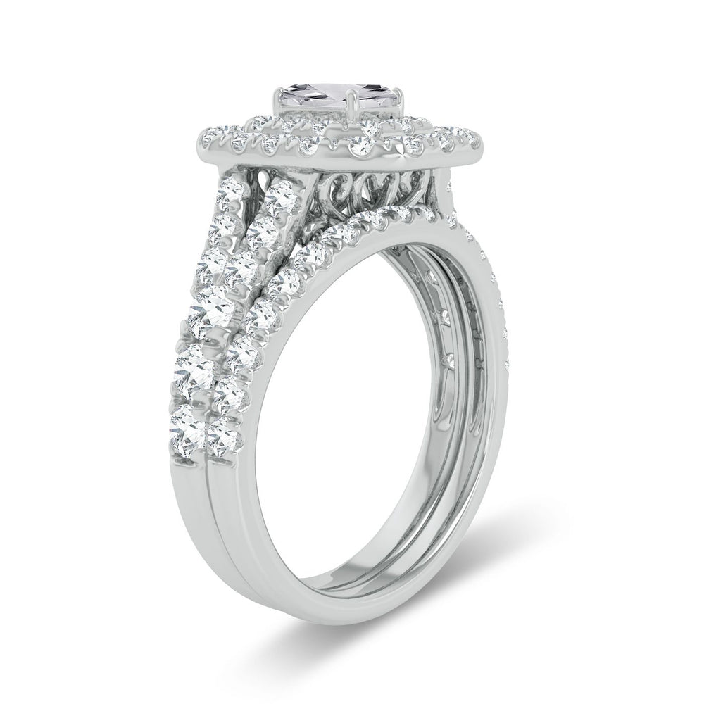 Brilliant 14k White Gold 2CT Lab Diamond Engagement Ring