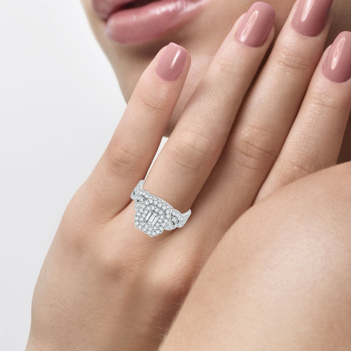Luminous 14k White Gold 2CT Lab Diamond Engagement Ring