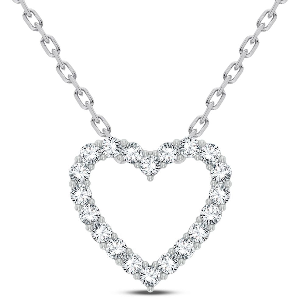 Chic 14k White Gold Lab Grown Diamond Womens Pendant