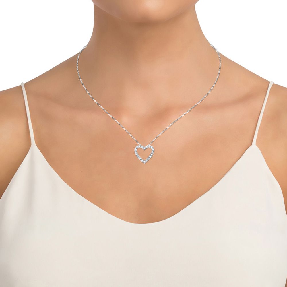 Chic 14k White Gold Lab Grown Diamond Womens Pendant