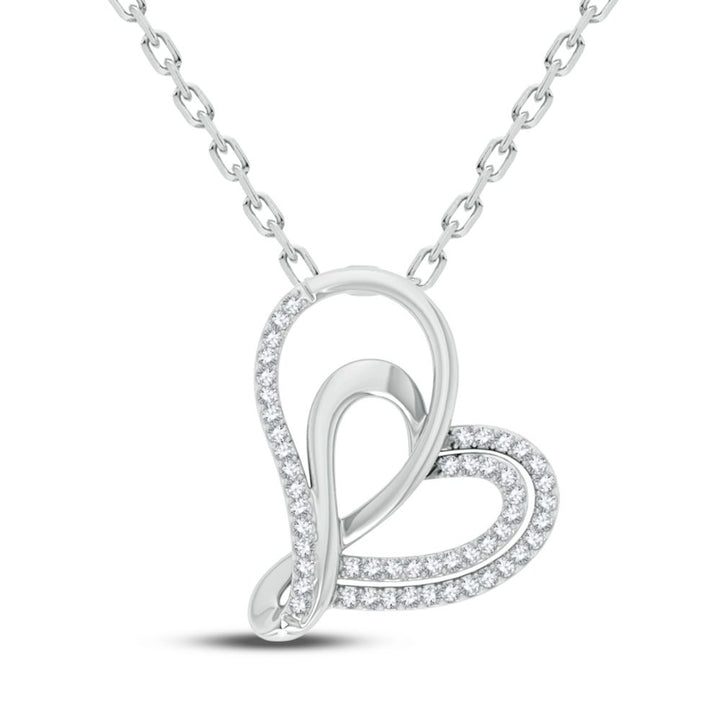 Chic 14k White Gold 0.15CT Lab Diamond Pendant for Her
