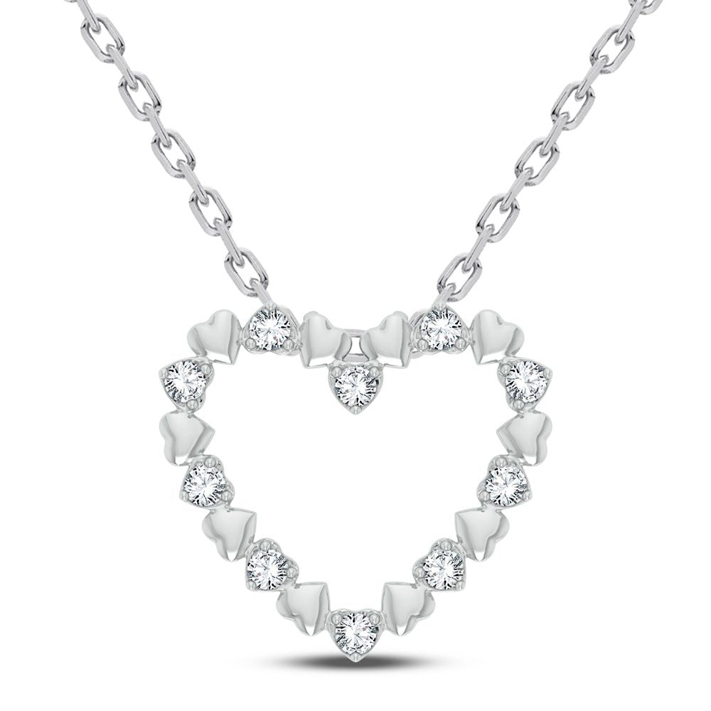 Chic 10k White Gold 0.25CT Lab Diamond Pendant for Her