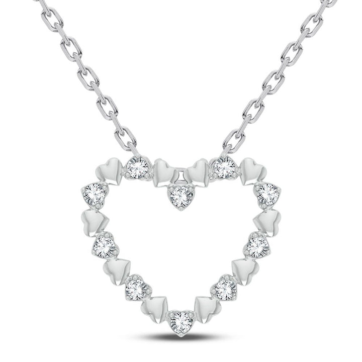 Chic 10k White Gold 0.25CT Lab Diamond Pendant for Her