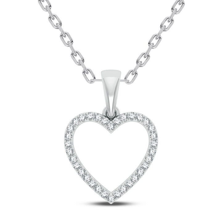 Chic 10k White Gold Lab Diamond Pendant for Her