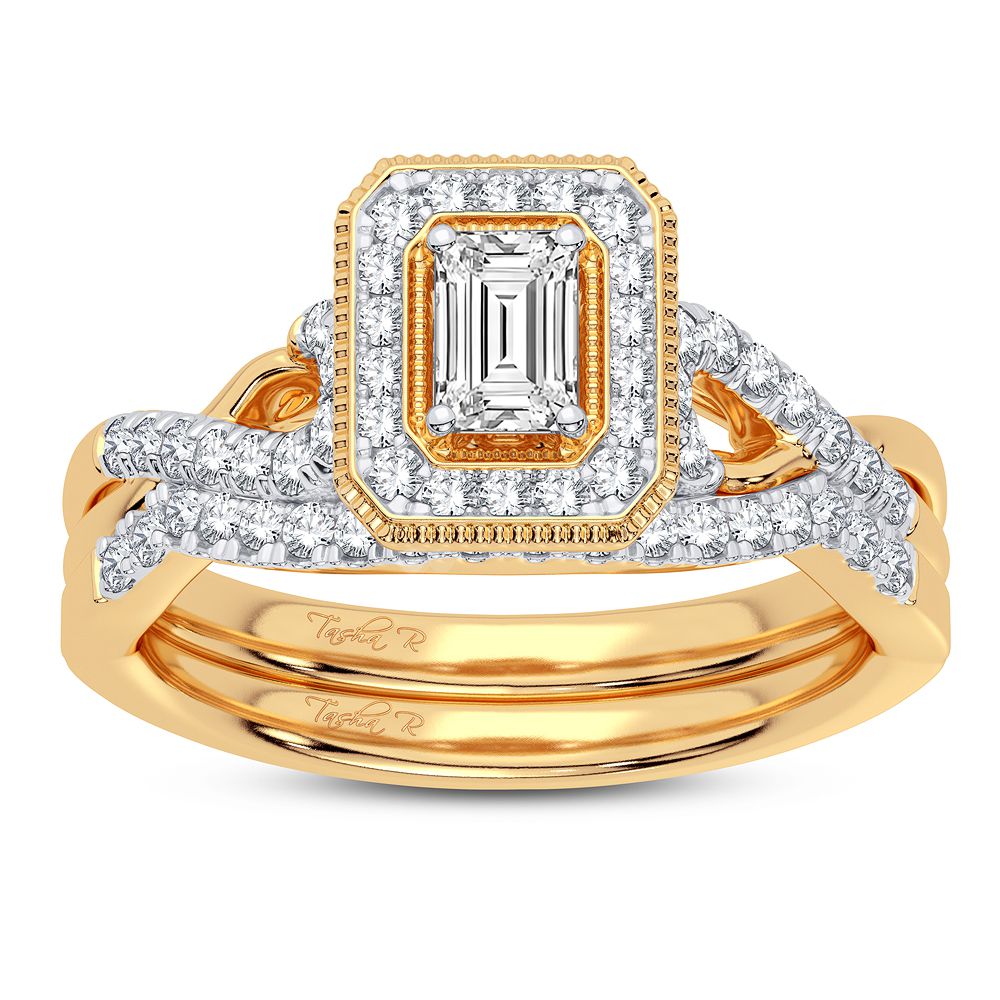 14K Yellow Gold Lab Diamond Bridal Ring - Timeless Elegance