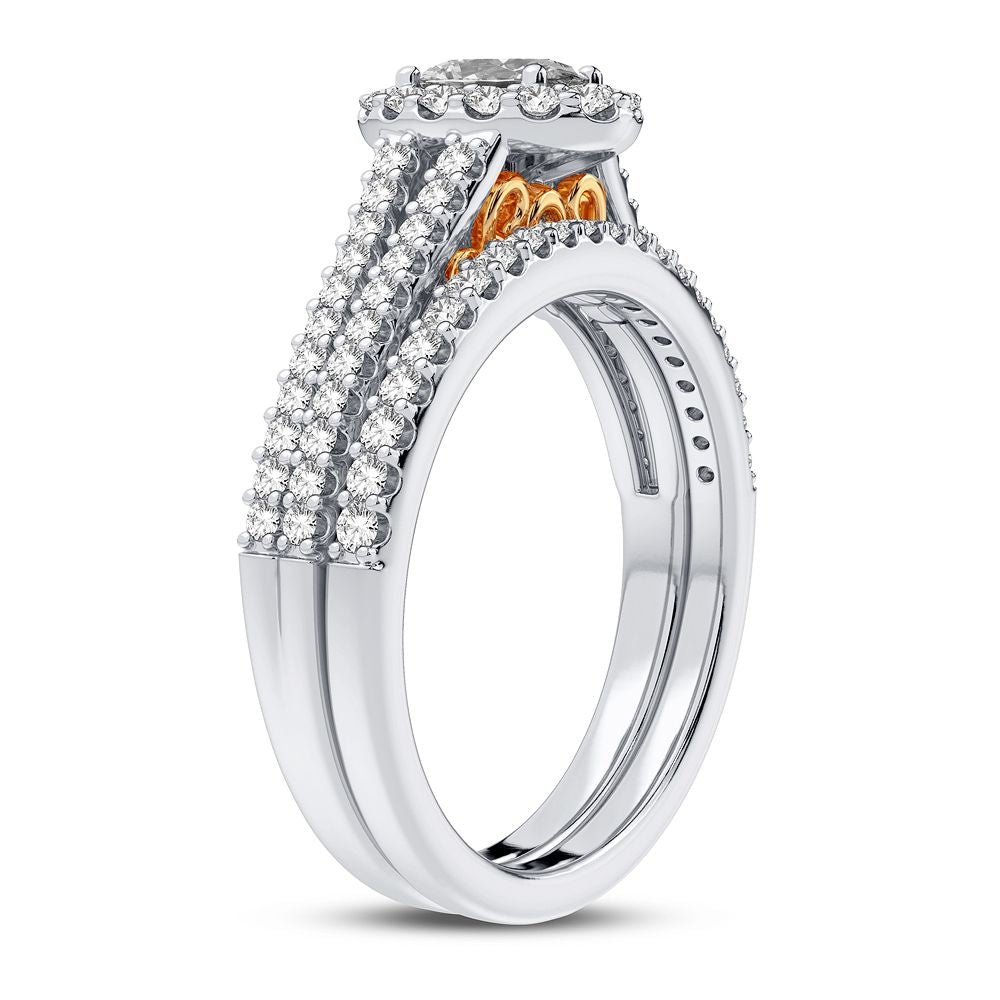 14K Yellow Gold Lab-Grown Diamond Womens Bridal Ring (0.9CT)