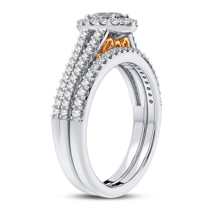 14K Yellow Gold Lab-Grown Diamond Womens Bridal Ring (0.9CT)