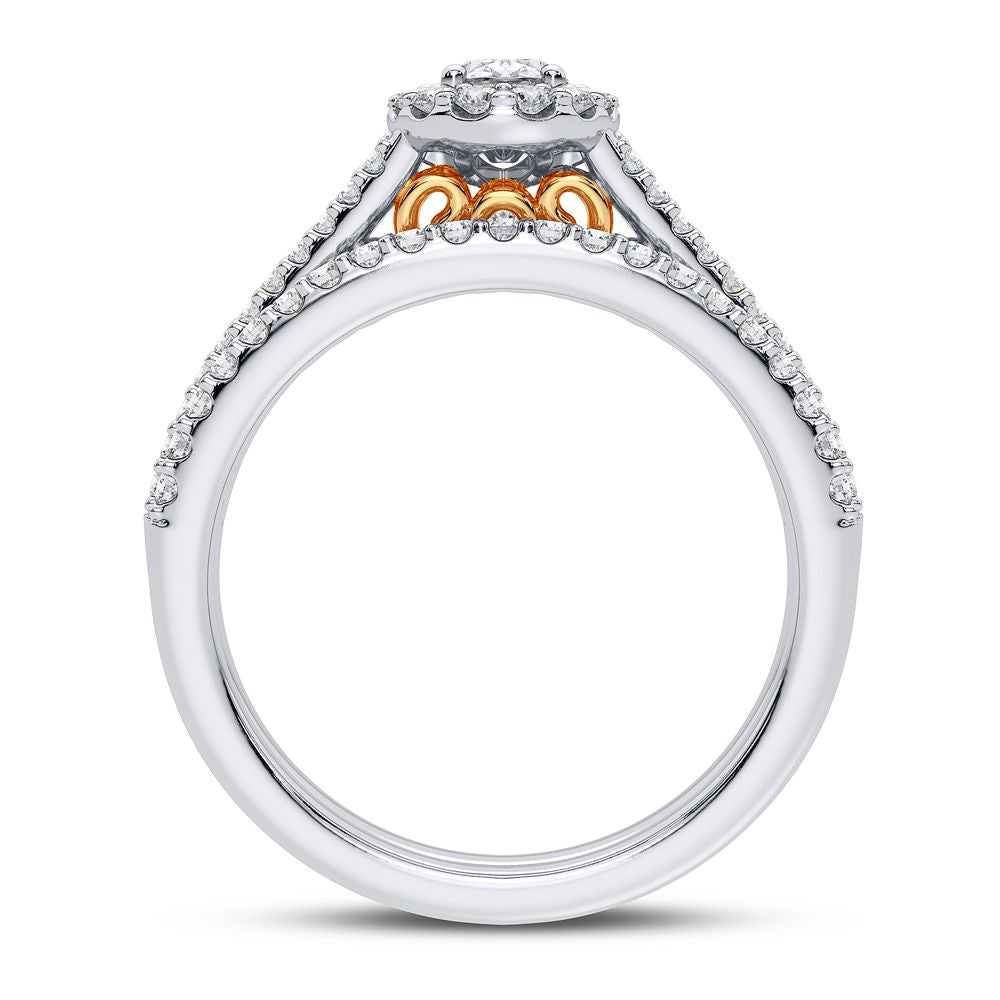 14K Yellow Gold Lab-Grown Diamond Womens Bridal Ring (0.9CT)