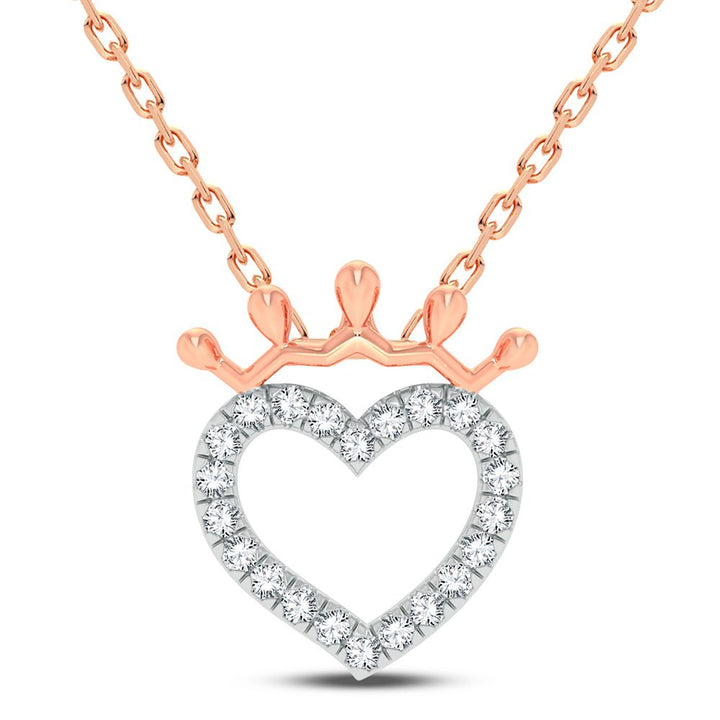 Romantic 10k Rose Gold 0.25CT Lab Diamond Womens Pendant