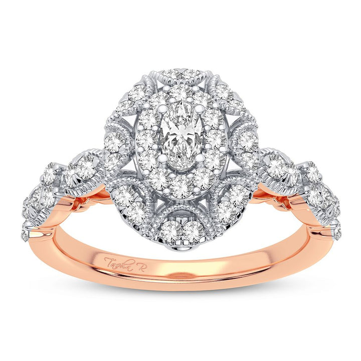 Romantic 14k Rose Gold Lab Diamond Engagement Ring (0.63CT)