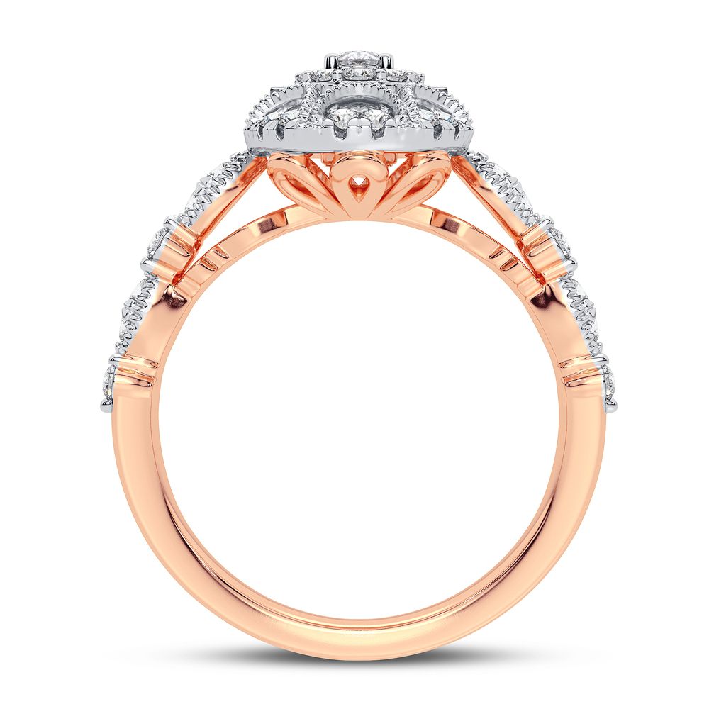 Romantic 14k Rose Gold Lab Diamond Engagement Ring (0.63CT)