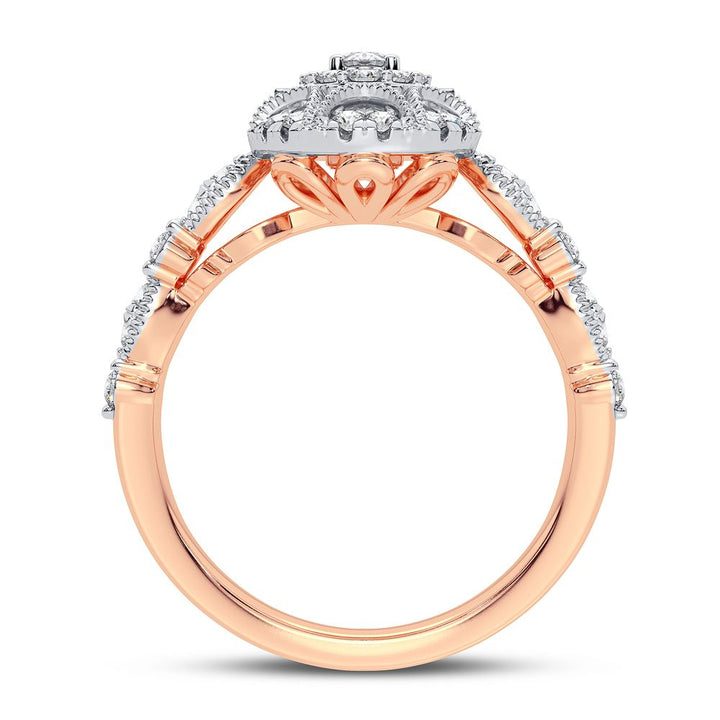 Romantic 14k Rose Gold Lab Diamond Engagement Ring (0.63CT)