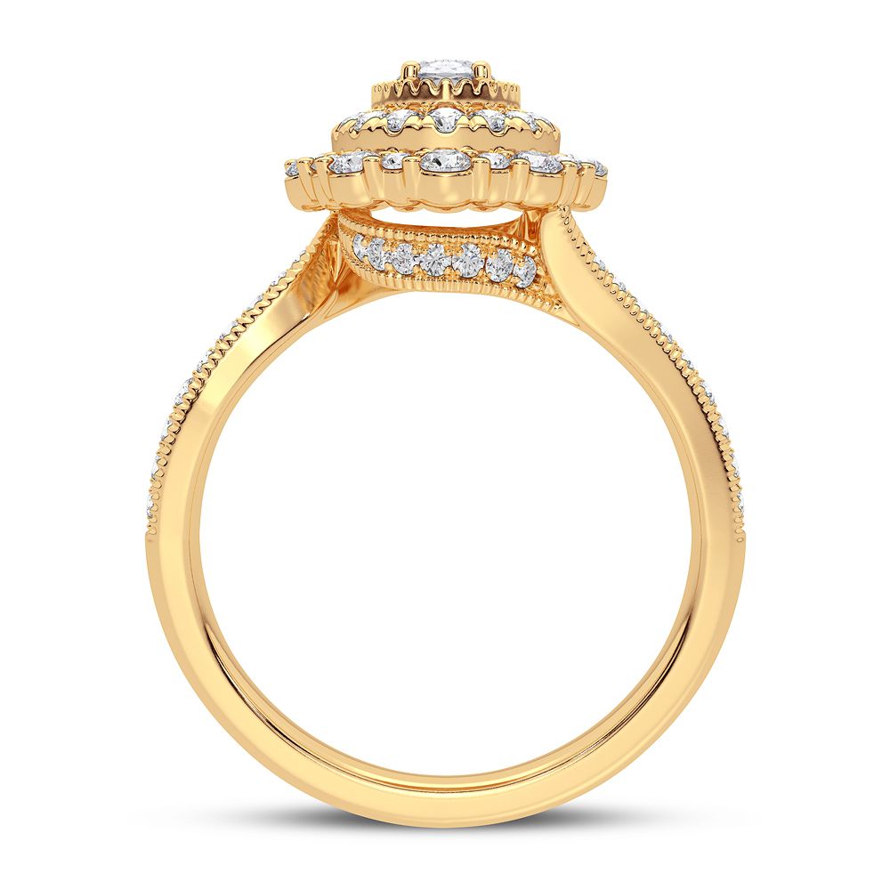 14K Yellow Gold Lab-Grown Diamond Engagement Ring (0.90CT)