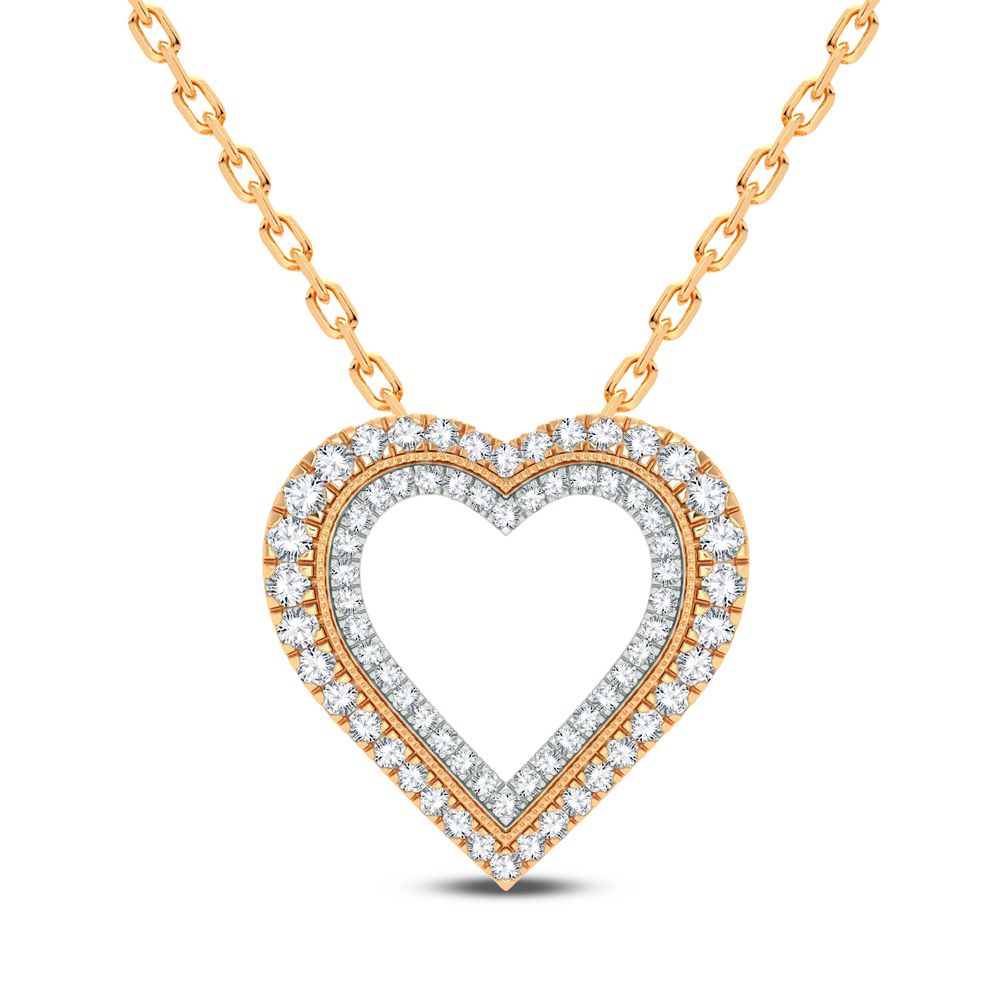 Luminous 10k Yellow Gold Lab Diamond Womens Pendant Necklace
