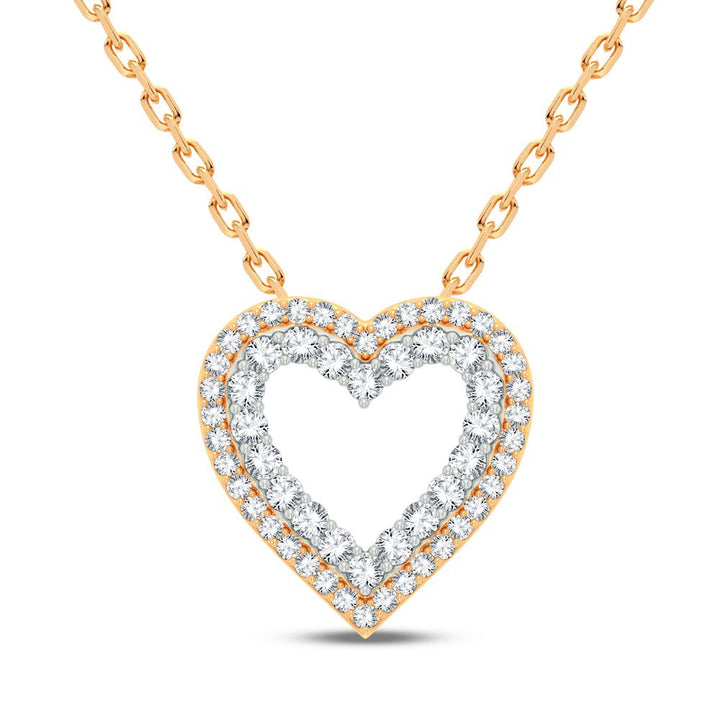Chic 10k Yellow Gold 0.50CT Lab Diamond Womens Pendant