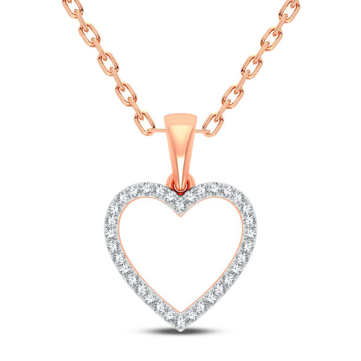 Delicate 10k Rose Gold 0.10CT Lab Diamond Pendant