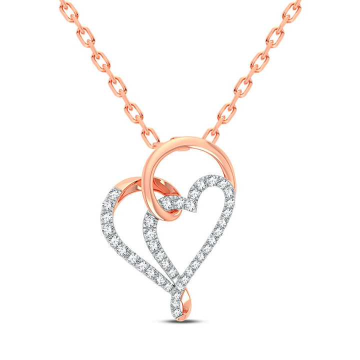 Delicate 14k Rose Gold 0.33CT Lab Diamond Pendant for Her