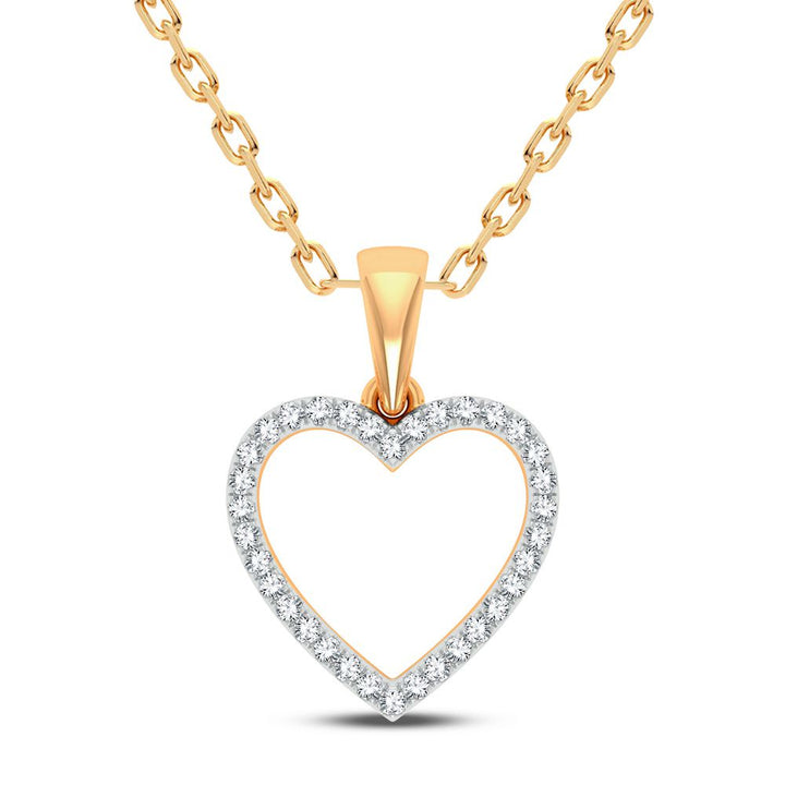 Chic 10k Yellow Gold Lab Diamond Pendant for Women