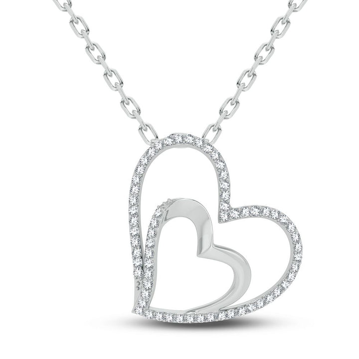Chic 10k White Gold Lab Diamond Pendant for Her