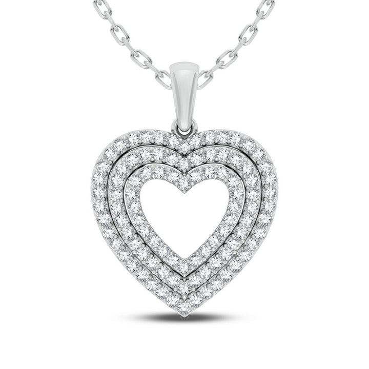Chic 10k White Gold 0.50CT Lab Diamond Pendant for Her