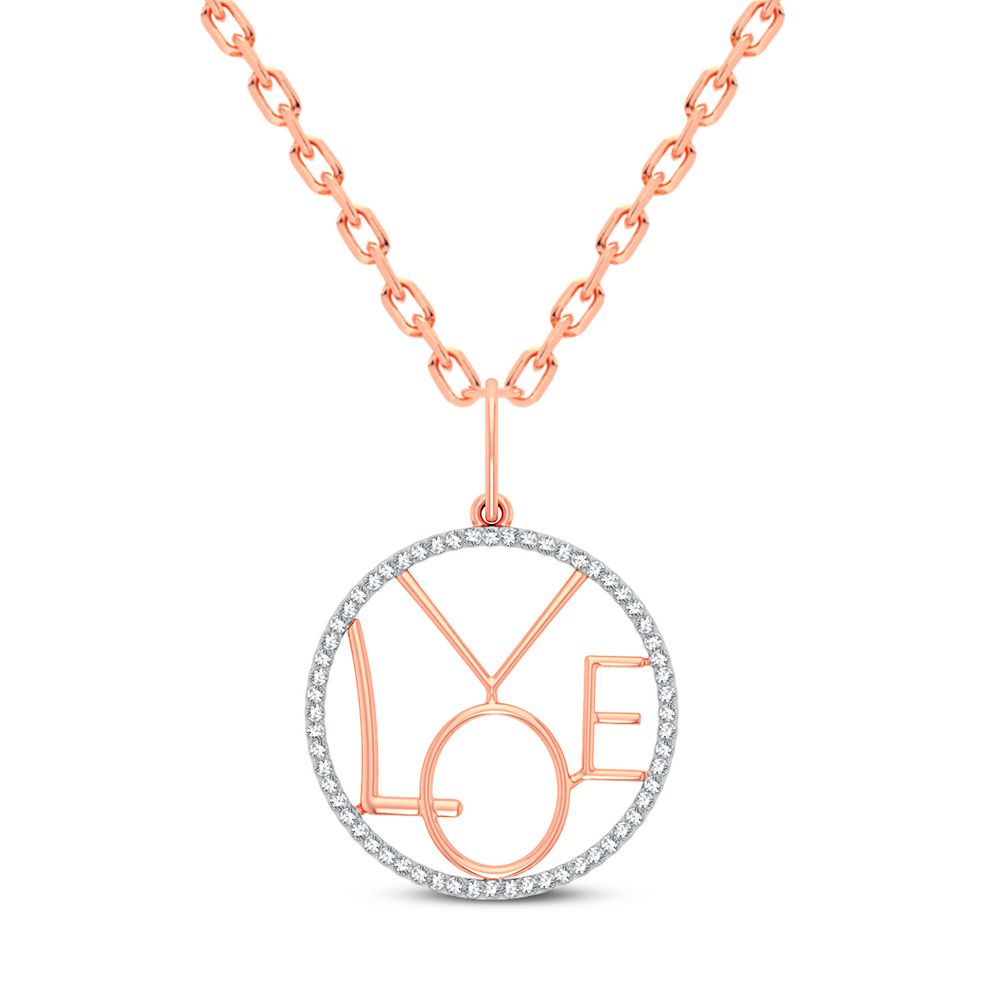 Romantic Rose Gold Lab Diamond Pendant - Delicate Charm