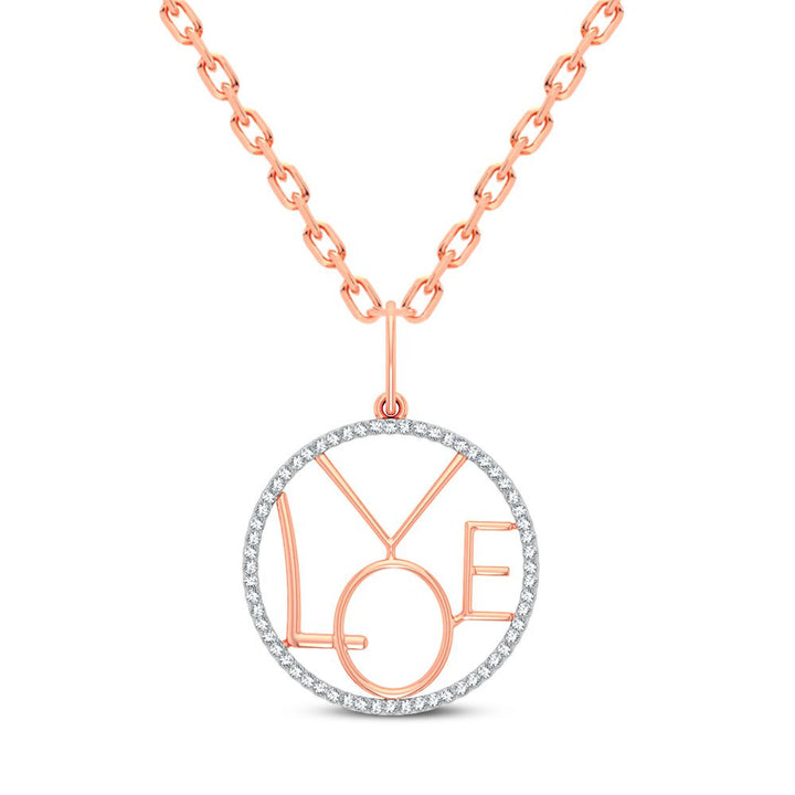 Romantic Rose Gold Lab Diamond Pendant - Delicate Charm