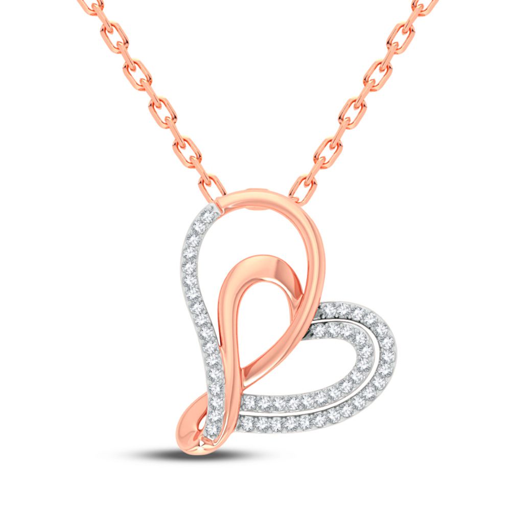 Romantic Rose Gold Lab Diamond Pendant - Delicate Charm