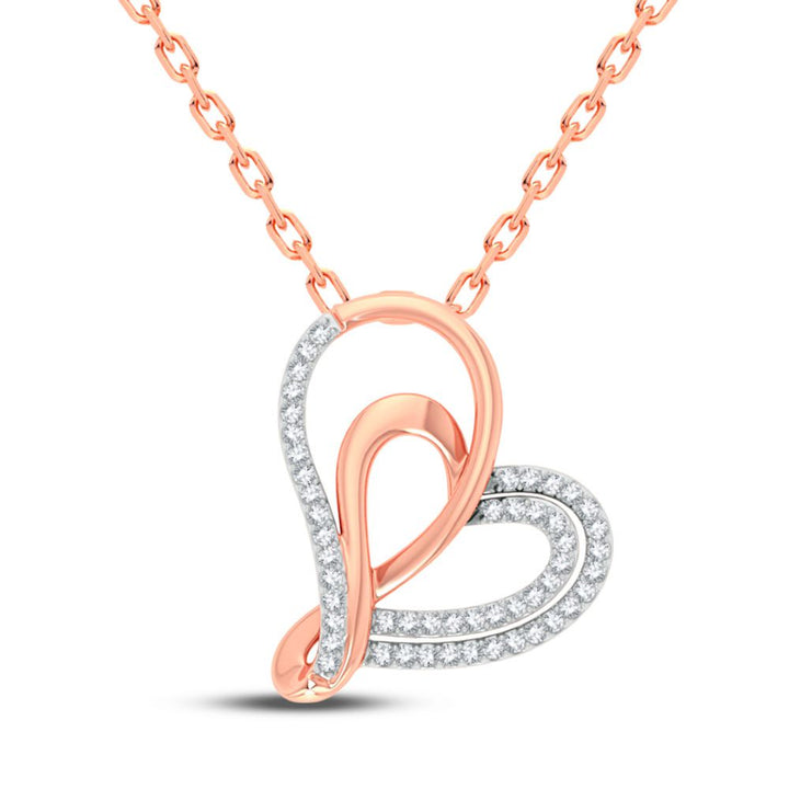 Romantic Rose Gold Lab Diamond Pendant - Delicate Charm