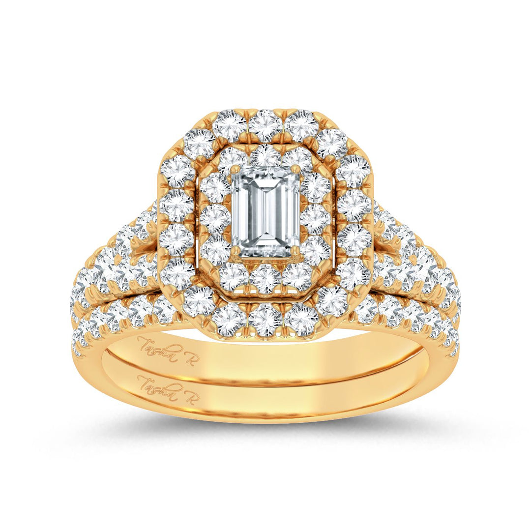 14K Yellow Gold 2CT Lab Diamond Engagement Ring for Her