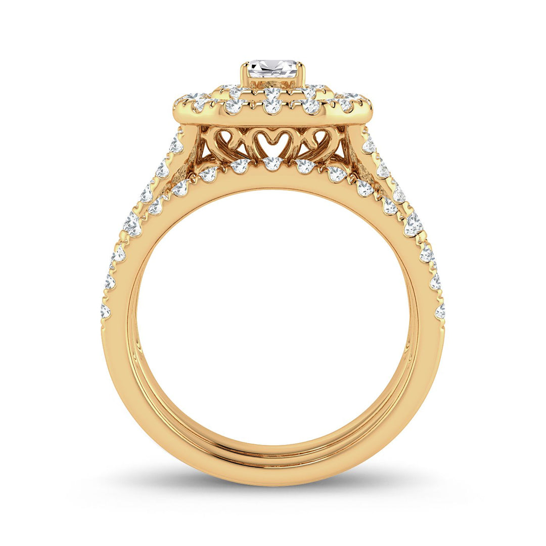 14K Yellow Gold 2CT Lab Diamond Engagement Ring for Her